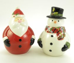 Christmas Cut-outs Santa Snowman Salt and Pepper Set - £10.00 GBP