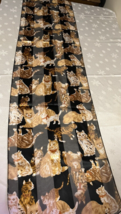 Vintage Oblong Orange Ginger Cat Scarf Silky Polyester 13x58 - $12.87