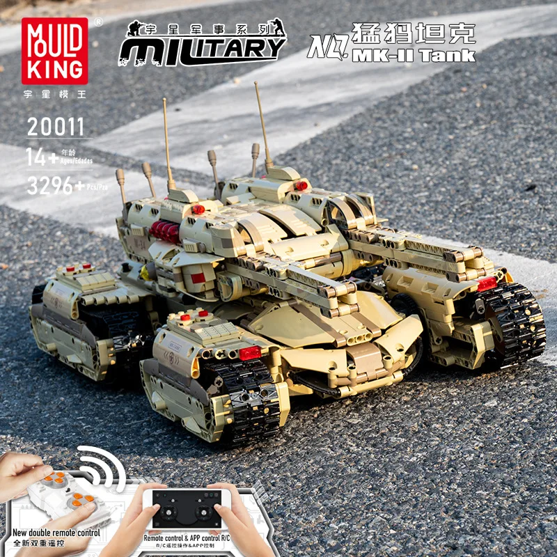 Mould King Building Toys The High-Tech Moc Motorized Military Mammoth Tank Mkii - £210.97 GBP+