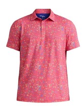 Birdie Bound Golf Polo Shirt Men&#39;s Large Coral Easy Care UV Comfort Stre... - $19.99