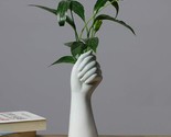 White Ceramic Vases Hand Bud Flower Vase For Decoration Hydroponically A... - $44.92