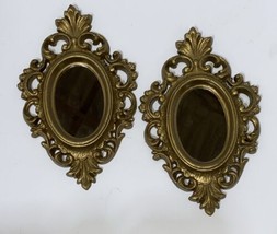 Mid Century Modern Mirror Gold Pair Mirrored Frames Burwood EUC W/ Wall ... - £22.41 GBP