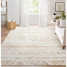 Area Rug Living Room Carpet: 5X7 Large Moroccan Soft Fluffy Geometric Washable B - £96.08 GBP
