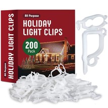 All-Purpose Holiday Light Clips [Set Of 200] Christmas Light Clips, Outdoor Ligh - £14.93 GBP