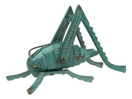 Antiqued Green Verdigris Solid Brass Medium Cricket Good Luck Sculpture ... - $24.99