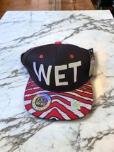 The Supreme Cap, &quot;WET&quot;, Snap Back, Black,Red,White W Striped Brim, Hat, ... - £15.08 GBP