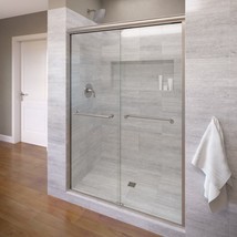 Basco Infinity Semi-Frameless Sliding Shower Door, Clear, 47 Inch Opening. - £484.89 GBP