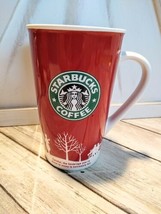 STARBUCKS Coffee Mug 16 oz Holiday 2006 Christmas in the Park Scene Red - £6.30 GBP