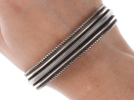 Solid Tahe Native American Sterling twisted wire cuff bracelet - £177.64 GBP