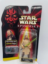 Star Wars Episode 1 Qui-Gon Jinn Jedi Duel Action Figure .00 Card 1998 Vintage - $7.59