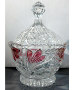 Vintage Anna Hütte 24% Lead Crystal Ruby Flash Candy Dish - $16.50
