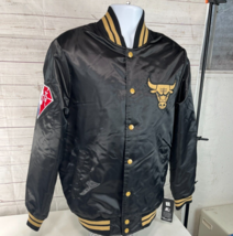 New Chicago Bulls NBA 75 Anniversary Patch Rakuten Starter Satin Jacket Small - £95.25 GBP