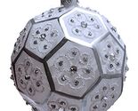Frosted Silver and White Polyhedron Ball Polish Glass Christmas Tree Orn... - $42.98