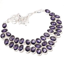 African Amethyst Oval Shape Handmade Fashion Ethnic Necklace Jewelry 18&quot; SA 4760 - £20.32 GBP