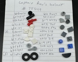 Lego Star Wars: Captain Rex&#39;s Helmet # 75349 Replacement Parts Lot -SEE PIC - £9.66 GBP