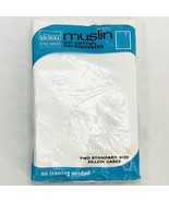 Montgomery Ward Style House Muslin Cotton Pillowcases Full Standard Pair... - $16.89 CAD