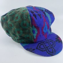 Vintage Rasta Beret Tam Bonet Beanie Cap Hippie Reggae Style Purple Gree... - $53.85