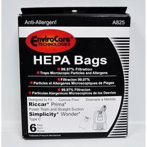 EnviroCare Replacement HEPA Filtration Vacuum Cleaner bags made to fit Riccar Pr - £26.58 GBP