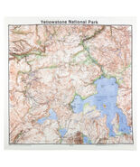 Printed Image Yellowstone National Park Bandanna 22" x 22" Topographical... - $12.55