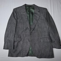 Vtg Stafford 44S Gray Stripe Soft Tweed USA Made Wool Blazer Sport Jacket Coat - £29.83 GBP