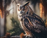 36&quot; X 44&quot; Panel Owl Wildlife Owls Birds of Prey Cotton Fabric Panel D482.57 - £10.23 GBP