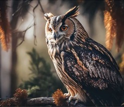 36&quot; X 44&quot; Panel Owl Wildlife Owls Birds of Prey Cotton Fabric Panel D482.57 - £10.32 GBP