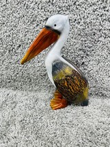 Pelican Garden Decor Hand Painted Sea Bird Figurine Home Decor Nautical - $28.42