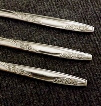 Imperial Rosemere Set of 3 Stainless Salad  Forks 6 1/4&quot; Roses Glossy - £6.92 GBP