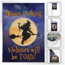 Halloween Garden Flag 12x18in Seasonal Garden Flag Broom Parking Witch Novelty - £3.90 GBP