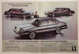 1982 Print Ad 1983 Chrysler E Class New Yorker,Sedan,Executive Ricardo M... - £8.35 GBP