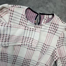 Dolan Left Coast Textured Plaid Top Blouse 3/4 Sleeve Round Neck Size S - $468.48 MXN