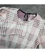 Dolan Left Coast Textured Plaid Top Blouse 3/4 Sleeve Round Neck Size S - $468.48 MXN