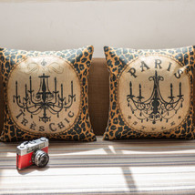 18x18 Vintage Outdoor Throw Pillow Covers Zippered Sofa Leopard Cover Decorative - £13.43 GBP