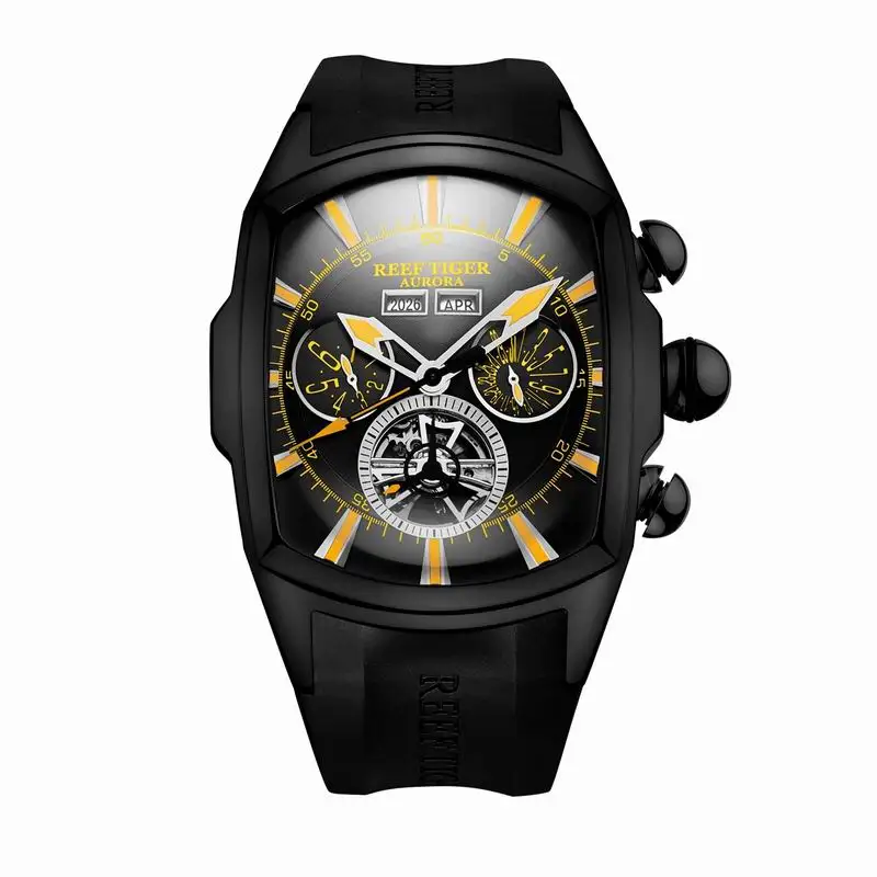 Top Brand Luxury Big Watch for Men Blue Dial Mechanical Tourbillon Sport Watches - £295.66 GBP