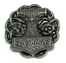 Thors Hammer Gürtelschnalle Viking Celtic Raven Skane Zinnschnalle nur a... - £22.75 GBP