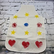 Vintage Art Smock Paint Apron Stars Hearts For Arts And Crafts  - £15.56 GBP
