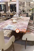 Rose Quartz Top Dining Table Luxury Furniture Mid Century Art Table Kitc... - £235.49 GBP+