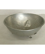 vintage aluminum footed bottom colander primitive farmhouse kitchen decor  - $19.75