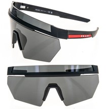 Prada 01Y Linea Rossa Impavid Sunglasses Matte Black Shield Wrap Unisex PS01YS - £280.28 GBP