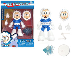 Ice Man 4 Moveable Figure w Accessories Alternate Head Hands Mega Man 1987 Video - £21.83 GBP