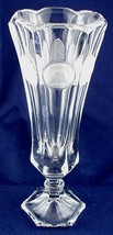 Fostoria Clear Coin Glass 8&quot; Vase Scalloped Rim Frosted Coins - £5.89 GBP