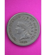High Grade 1860 Copper Nickel Indian Head Cent Penny Scarce Semi Key Dat... - $62.39 CAD