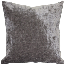 Venetian Velvet Cloud Gray Throw Pillow 17x17, Complete with Pillow Insert - £28.99 GBP