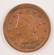 1848 1C Large Cent in Extra Fine XF Condition, Brown Color, Nice Detail! - $98.99