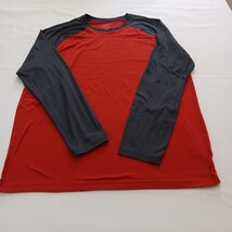 George Crewneck Men's Long Sleeve Orange & Gray Cotton Blend T-Shirt L (42-44) image 9