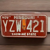 Nov 1994 Missouri License Plate YZW 421 - $28.50