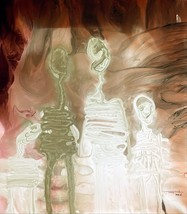 Tonito Original Painting.FAMILY of Four.Organic Surrealism.Otherworldly real art - £76.40 GBP