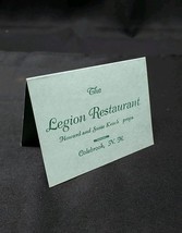 OLD Legion Restaurant FOLDING Business Table Card Colebrook New Hampshire  - $202.80 MXN