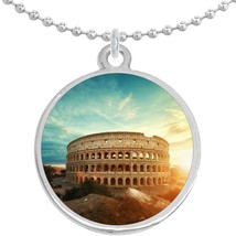 Acropolis of Athens Round Pendant Necklace Beautiful Fashion Jewelry - £8.60 GBP