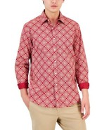 MSRP $60 Club Room Mens Cotton Printed Button-Down Shirt Red Size Small - $524.17 MXN